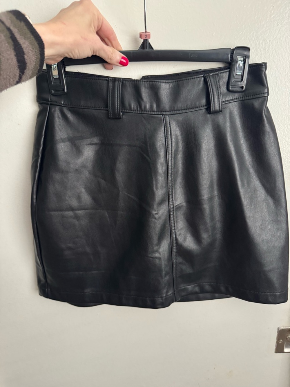 Hollister Black Faux Leather Mini Skirt